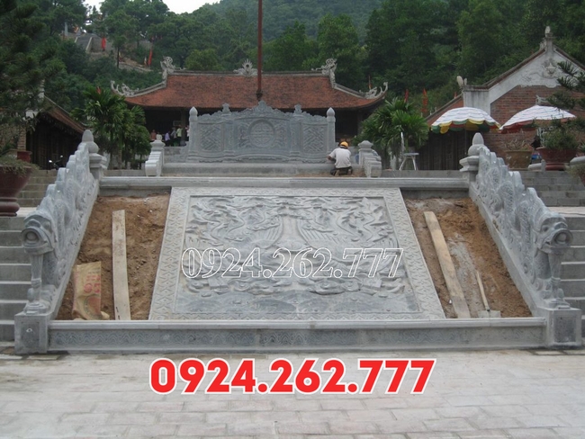 +19 Chế tác chiếu rồng đá tại Bắc Ninh, chiếu rồng đá Đình chùa từ đường