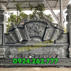 Mẫu cuốn thư đá bình phong đá bán tại Nam Định- Tắc môn đá nhà thờ